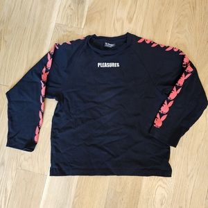 Pleasures x Playboy raglan black crewneck long sleeve tee